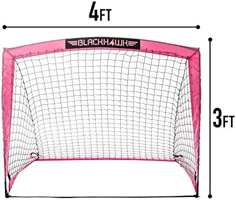 Franklin Sports Blackhawk Backyard Soccer Goal - Portable Pop Up Soccer Nets - Youth + Adult Folding Indoor + Outdoor Goals - Multiple Sizes + Colors - Perfect for Games + Practice