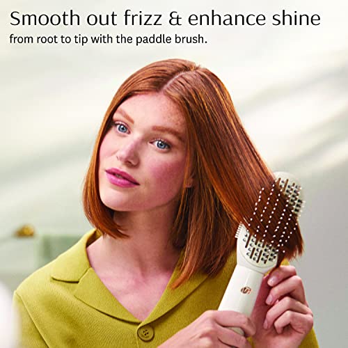 "T3 AireBrush Duo Interchangeable Hot Air Blow Dry Brush with Two Attachments � Includes 15 Heat and Speed Combinations, T3 IonFlow Technology, Volume Booster Switch, Lock-in Cool Shot"