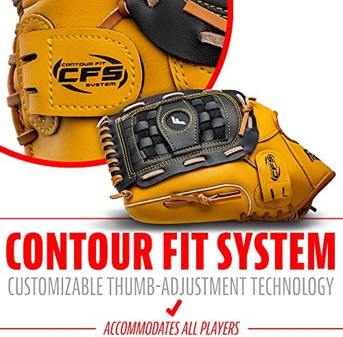 Franklin Sports Baseball + Softball Gloves - Field Master Adult + Youth Baseball + Softball Gloves - Right Hand + Left Hand Gloves - Infield + Outfield Mitts - Multiple Sizes + Colors