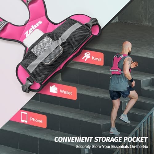ZELUS Weighted Vest for Men and Women | 4-10lb/11-20lb/20-32lb Vest with 6 Ironsand Weights for Home Workouts | Adjustable Body Weight Vest Exercise Set for Cardio and Strength Training