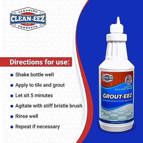Clean-eez - Grout-eez Super Heavy-Duty Grout Cleaner Easy and Effective. Destroys Dirt and Grime with Ease. Safe for Colored Grout. Single Bottle and Handheld Options Available. 32 Ounce