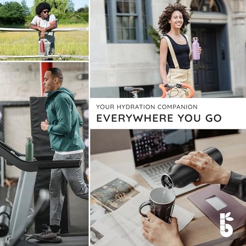 Bambaw Stainless Steel Water Bottle, Black Sports Bottle, Non-Insulated Water Bottle, 1L Stainless Steel, Reusable Bottle, Metal Bottle, BPA-Free – Onyx Black