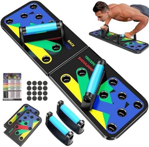 Solid Push Up Board 15 in 1 Home Workout Equipment Multi-Functional Pushup Stands System Fitness Floor Chest Muscle Exercise Professional Equipment Burn Fat Strength Training Arm Men & Women Weights