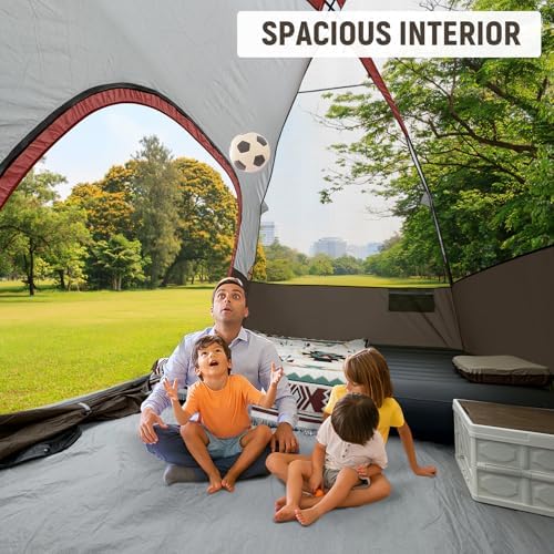 CAMPROS CP Tents for Camping 6 Person Waterproof Windproof Double Layer Family Camping Tent, Easy Setup Dome Tent with Large Mesh Windows & Wider Door for Outdoor Camping & Hiking