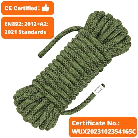 AOLEBA 10.5 mm Static Climbing Rope 10M(32ft) 20M(64ft) 30M(96ft) 50M(160ft) 70M(230ft) Outdoor Rock Climbing Rope, Escape Rope Ice Climbing Equipment Fire Rescue Parachute Rope