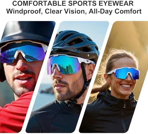 HAAYOT Polarized Sports Sunglasses for Men Women Youth Baseball Cycling Running Softball Biking Glasses 5 Lenses