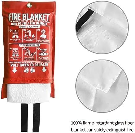Fire Blanket for Kitchen and Home,40" x 40", Fiberglass Emergency Fire Blanket,4 Pack