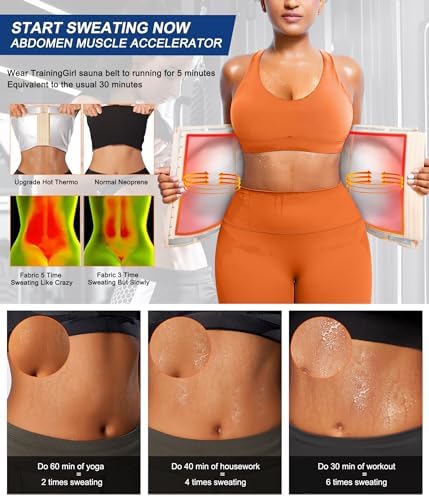 TrainingGirl Waist Trainer for Women Lower Belly Waist Trimmer Corset Tummy Wrap Workout Sweat Belt Band Sports Sauna Suit