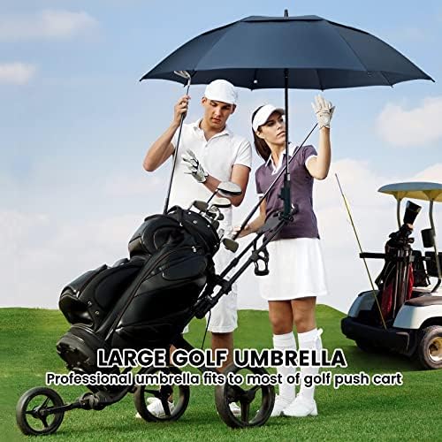 ZOMAKE Automatic Open Extra Large Golf Umbrella 51/54/62/68 Inch, Double Canopy Vented Windproof Oversize Stick Umbrellas for Rain