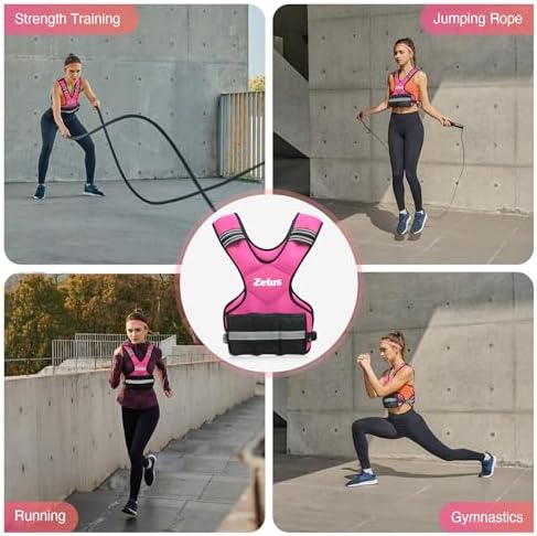 ZELUS Weighted Vest for Men and Women | 4-10lb/11-20lb/20-32lb Vest with 6 Ironsand Weights for Home Workouts | Adjustable Body Weight Vest Exercise Set for Cardio and Strength Training