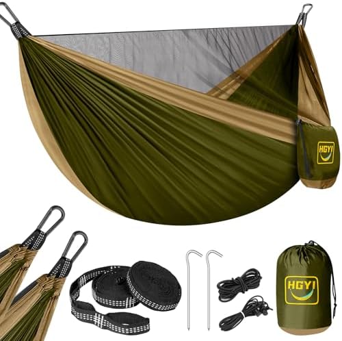 Camping Hammock Mosquito Net,Double & Single Portable Hammocks Hammocks with 2 Tree Straps,Hammock Tent for Travel Camping,Camping Accessories for Indoor Outdoor Hiking Backpacking Backyard Beach