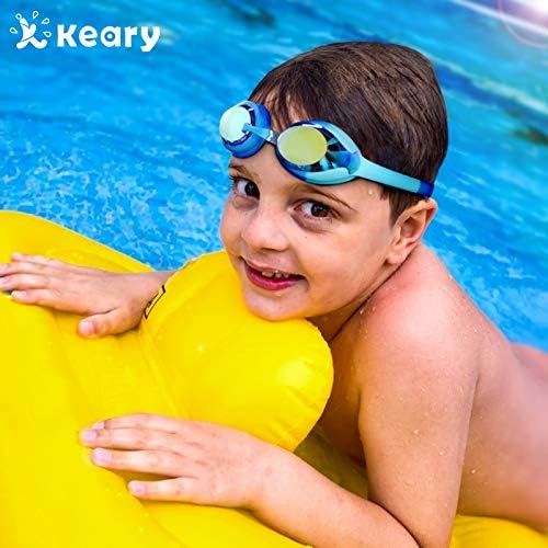 Keary Kids Swim Goggles for Toddler Kids Youth(3-12),Anti-Fog Waterproof Anti-UV Clear Vision Water Pool Goggles