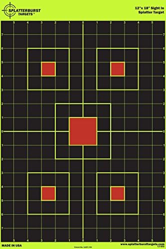 12"x18" Sight in Splatterburst Target - Instantly See Your Shots Burst Bright Florescent Yellow Upon Impact!