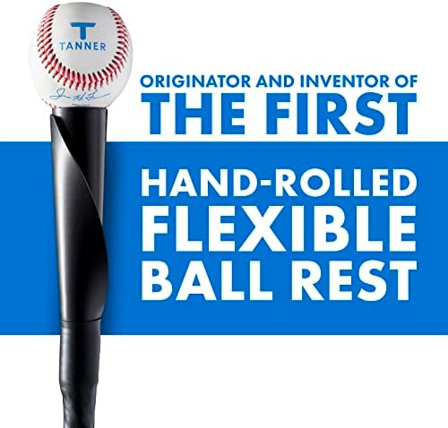 Tanner Tee The Original Batting Tee – Adjustable Pro Hitting Tee for Baseball & Softball, Steel Shaft, Composite Base, Hand-Rolled Rubber Top, 26"-43" Height