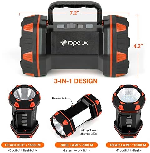 Led Camping Lantern Rechargeable, Camping Lights 1500lm, 8 Light Modes, Emergency Flashlights For Emergencies, Portable Light 12h Standby, Battery Powered Lantern For Power Outages, Hurricane, Hiking.