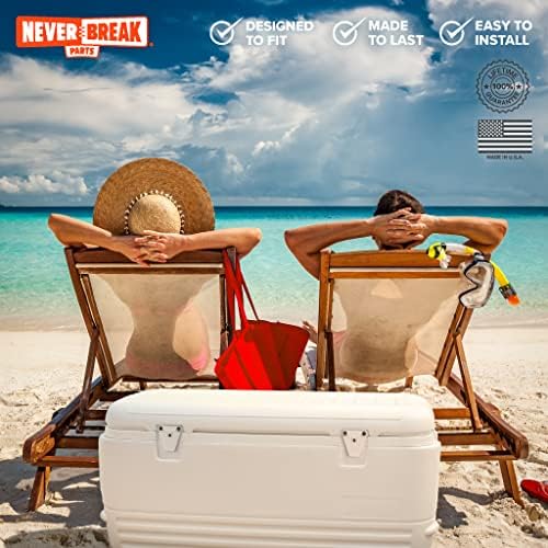 NeverBreak Parts - Igloo Cooler Replacement Parts - Large Repair Kit | High Strength Igloo Cooler Hinges Replacement with Latches | Ice Chest Repair Kit