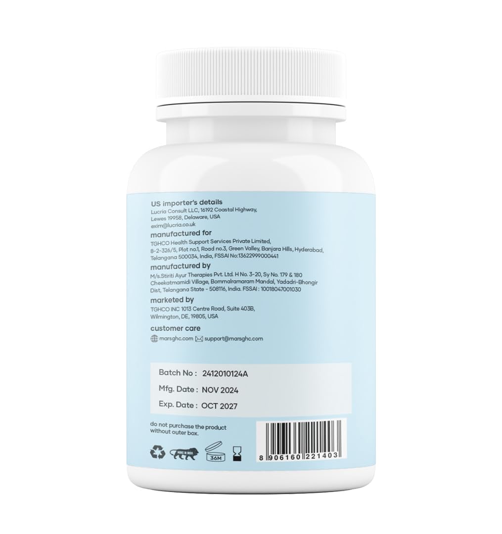 Mars Cognitive Support & Muscle Wellness Alizenol Capsules | Supports Focus, Clarity & Recovery | 60 Capsules - Pack of 1