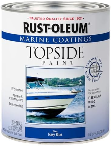 Rust-Oleum 207002 Marine Coatings Topside Paint, Quart, Gloss Navy Blue