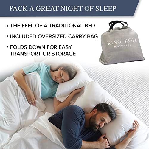 King Koil Luxury California King Air Mattress with Built-in High-Speed Patented Pump for Home, Camping & Guests- 16in Inflatable Double High Airbed Blow Up Bed, Waterproof, 1 Year Warranty