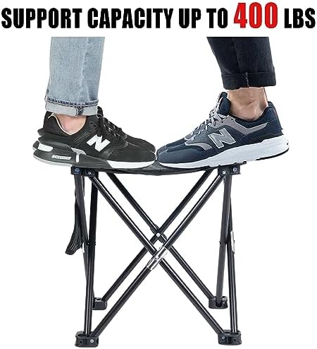 2 Pack Camping Stool Portable, 13.7 Inch Folding Stool for Outdoor Gardening, Fishing, BBQ, Hiking with Carry Bag(400 LBS Capacity)