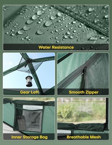 Camping Tent,Instant Cabin Tent, Setup in 60 Seconds, 4 Person Pop up Tents for Camping, Hub Tents, Rainfly, Windproof, UV Resistant, Large Camping Tent Sun Shelter with Removable Floor