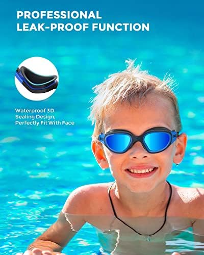OMID Kids Swim Goggles, P2mini Polarized Swimming Goggles Comfortable for Age 6-14