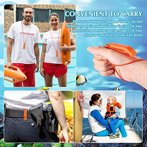 100 Pieces Emergency Whistles with Lanyard Safety Survival Whistles Loud Blast for Safety Camping Hiking Boating Hunting Survival Rescue Signaling