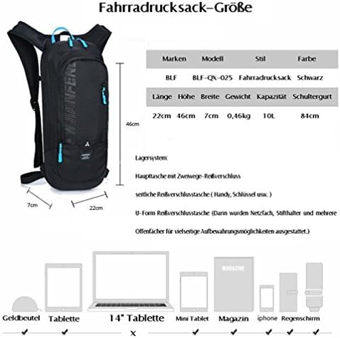 WINDCHASER Cycling Backpack, 10L Bicycle Backpack Waterproof Breathable Bag for Outdoor Travel Hiking Climbing Biking Running Skiing (Black)