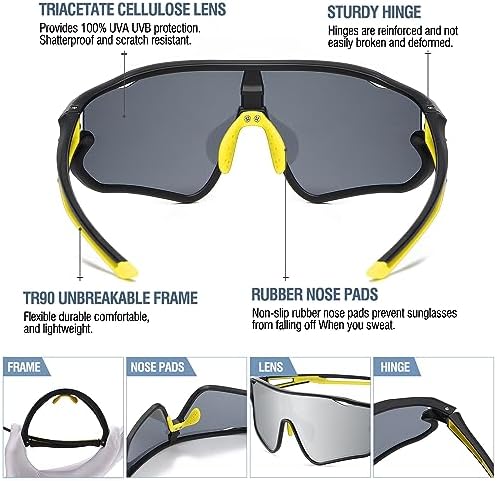 DUCO Kids Sunglasses Youth Baseball Sun Glasses Lightweight TR90 Frame UV400 Sports Cycling Shades for Boys Girls DK268