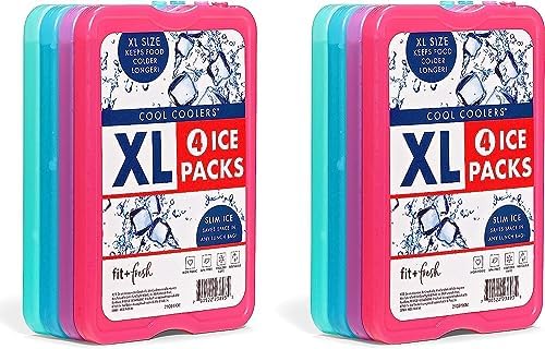 Cool Coolers by Fit + Fresh Slim Compact Reusable XL Ice Pack, Perfect for Lunch Boxes, Coolers, and Beach Bags