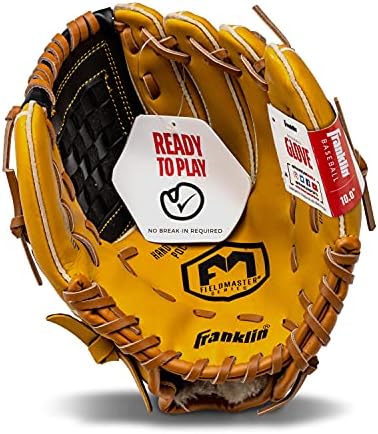 Franklin Sports Baseball + Softball Gloves - Field Master Adult + Youth Baseball + Softball Gloves - Right Hand + Left Hand Gloves - Infield + Outfield Mitts - Multiple Sizes + Colors