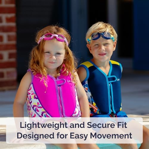 Limmys Premium Kids Swim Vest - Toddler Swim Jacket and Buoyancy Swimming Aid - Modern Design Swimming Vest for Boys, Girls and Babies - Drawstring Bag Included