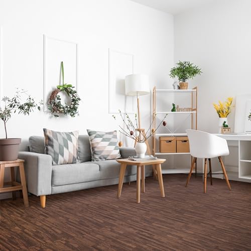 Sorbus 48Sq. Ft. Wood Grain Floor Tiles Foam Mat EVA Interlocking Mats Tile 3/8-Inch Thick Flooring Wood Puzzle Exercise Mats w/Borders - Home Playroom Basement, Apartment, Trade Show, Baby, Dance