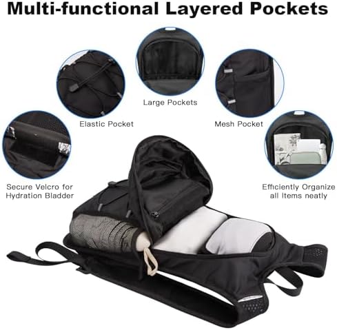 JOYHILL TPU Hydration Bladder,1.5L 2L 3L Water Bladder for Hiking Backpack BPA Free Leak Proof Hydration Pack