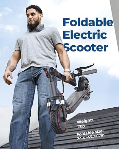 VOLPAM Electric Scooter, 350W/500W, 8.5"/10" Tires, 12/21/28 Miles Range, 16/19/22Mph, Folding E-Scooter with Dual Braking