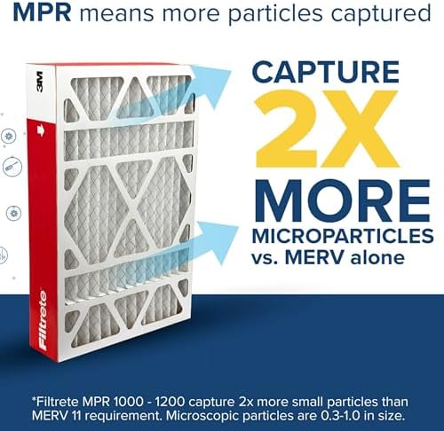 Filtrete 20x25x5 AC Furnace Air Filter, MPR 1000, MERV 11, Fits Lennox Devices, Allergen Defense, Electrostatic Air Cleaning Filter, 2-Pack (actual size 19.63 x 24.75 x 4.31 in)