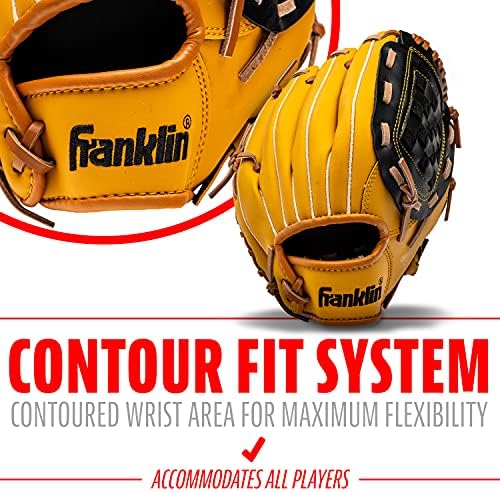 Franklin Sports Baseball + Softball Gloves - Field Master Adult + Youth Baseball + Softball Gloves - Right Hand + Left Hand Gloves - Infield + Outfield Mitts - Multiple Sizes + Colors