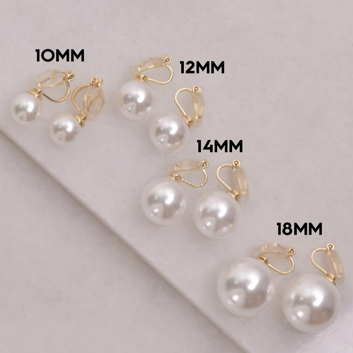 Big Faux Pearl Clip On Earrings for Women - Extra Large Statement Clip Ons