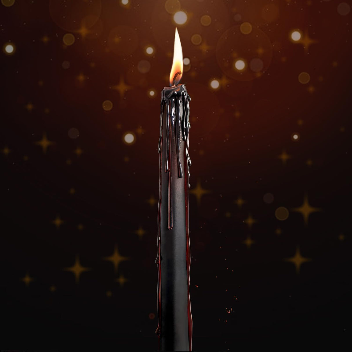 YOROXRG 12PCS 10-Inch Black Bleeding Taper Candles,Vampire Tears Taper Candles- Unscented Ideal for Halloween, Christmas, Rituals, and Themed Party Decor