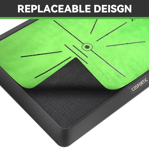 Golf Hitting Mat | Golf Training Mat for Swing Path Feedback/Detection Batting | Extra Replaceable Golf Practice Mat 16"x12" | Golf Gifts for Men/Women for Home Indoor Outdoor