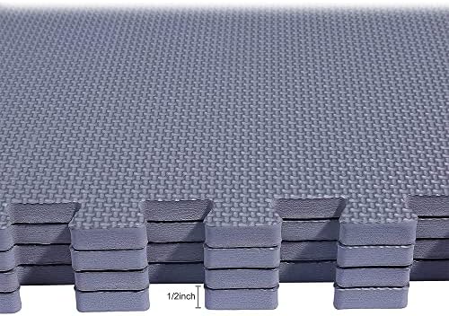 BalanceFrom Puzzle Exercise Mat with EVA Foam Interlocking Tiles for MMA, Exercise, Gymnastics and Home Gym Protective Flooring, Multiple Sizes and Colors