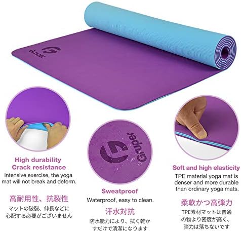 Yoga Mat Non Slip, Eco Friendly Fitness Exercise Mat with Carrying Strap,Pro Yoga Mats for Women,Workout Mats for Home, Pilates and Floor Exercises
