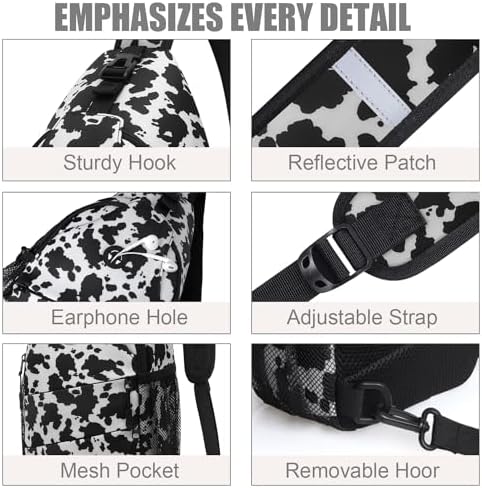 Crossbody Bags for Women Men Trendy Sling Bag Bakpack Casual Chest Bag with Convertible Shoulder Strap