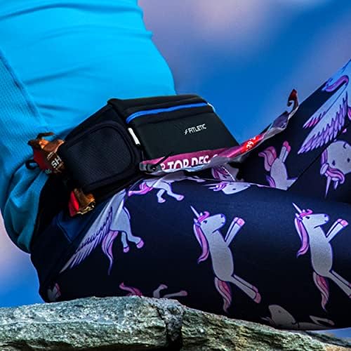 Fitletic - Ultimate II Running Pouch with Gels, Runners Pouch, Running Waist Belt with Gel Loops, Exterior Pocket, Inner Pocket, and Integrated Bib Toggles, Running Accessories