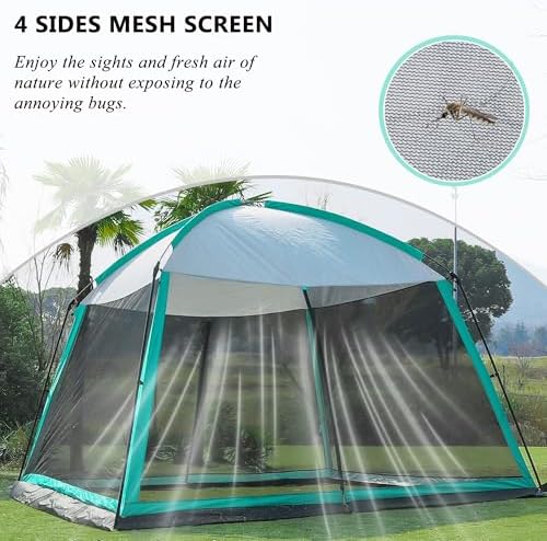 Screen House Room 11x11 Ft Mesh Net Tent Canopy Shelter Gazebo, Easy Setup & Waterproof & Sunshade, Suitable for Camping Trip, Backyard, Beach, Picnic