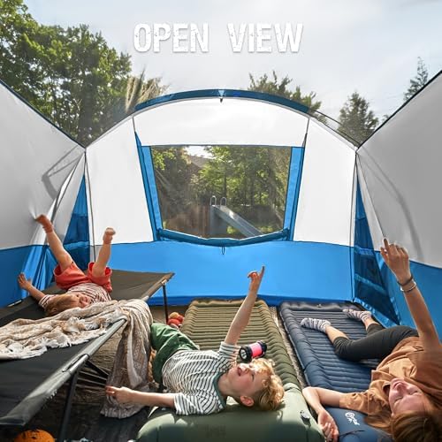 PORTAL 6/8/10 Person Family Camping Tent with Screen Room, Water Resistant Big Tunnel Tent with Rainfly, Large Family Tent for Outdoor Camping, Party
