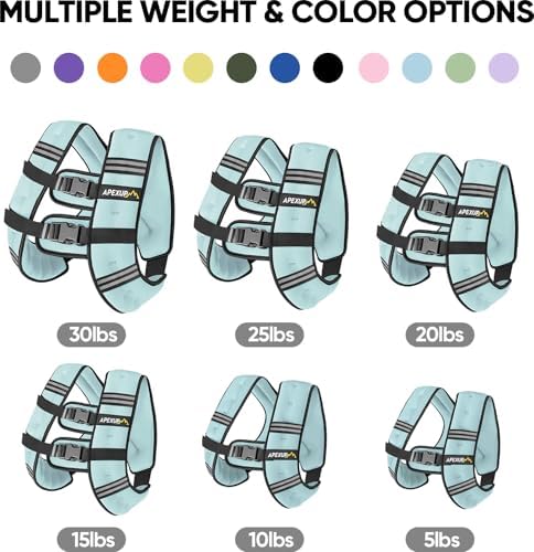 APEXUP Weighted Vest with 5lbs/10lbs/15lbs/20lbs/25lbs/30lbs Weights and Reflective Stripe, Weight Vest Men Women for Workout, Strength Training, Running
