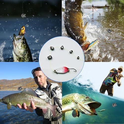 SANWEAL120PCS/200PCS Fishing Weights Sinkers - Premium Split ShotFishing Weights Sinkers - Round Removable Fishing Sinkers - 5/6 Sizes