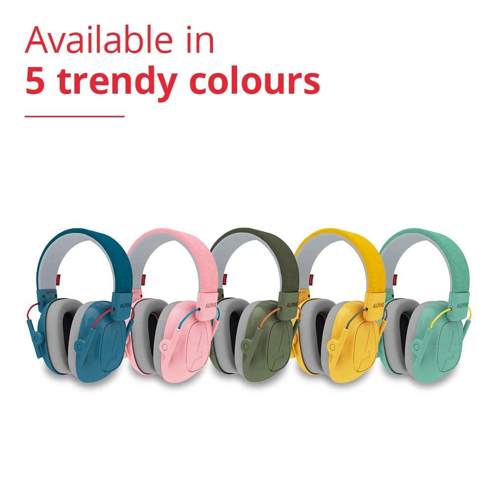 Alpine Muffy Kids - Hearing Protection - CE & ANSI Certified - Adjustable for Ages 3-16 years - Noise Cancelling Headphones - 25dB Sound Reduction Ideal for Protection and Concentration Aid – Green