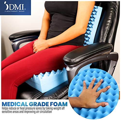 DMI Egg Crate Sculpted Foam Chair Cushion, Seat Cushion, Car Seat Cushion, Office Chair Cushion Relieves Back Pain, Tail Bone Pain, Sciatica, 32 X 18 X 3 inches, Full Back,1 Count